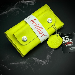 Ръчно изработен кейс за тютюн BRITTBOX TOBACCO De Luxe GREEN LEMON ръчна изработка, кожа